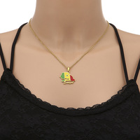 Offre Spéciale acier inoxydable sénégal carte collier pour hommes et femmes Couple mode collier bijoux 2024