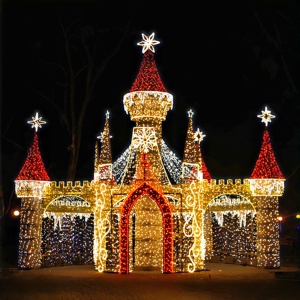 Décorations Lumineuses pour Événements Festifs : Spectacle de Lumières LED Hivernal, Château Magique de Contes de Fées, Motif Pays des Merveilles à Traverser - Product Image 1