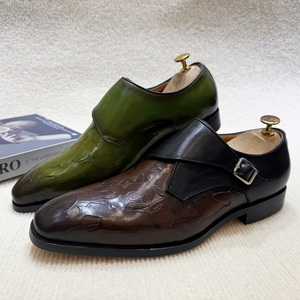 Usine <span class=keywords><strong>prix</strong></span> de gros personnalisé en cuir véritable teint à la main moine sangle hommes chaussures pour affaires mariage bureau vacances fête chaussures - Product Image 2