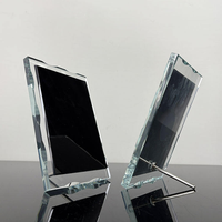Plaque de certificat en cristal noir de nouvelle conception avec support en métal argenté