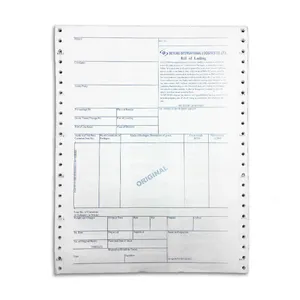 Custom Continuous Papel NCR Bill Of Landing Sea Waybill Printing With Variable CodeBar