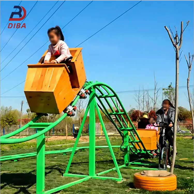 Công viên giải trí thiết bị nhân lực lái xe mini roller coaster tàu điện con người roller coaster unpowered roller coaster cho trẻ em