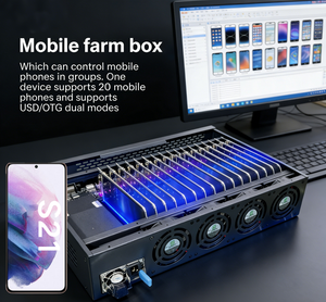 Chassis per Dispositivi Mobili ad Alta Capacità con 20 Slot, Box Vuoto per Phone Farm con Ventole di Raffreddamento e Hub USB - Product Image 1