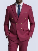 Smoking de Mariage Croisé Style Britannique pour Homme, Costume de Marié Professionnel à Coupe Ajustée