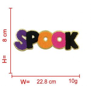 New <b>Iron</b> on Big Chenille Embroidered Glitter Halloween Momster Boo Spooky Patch for Hat Hoodies Decoration - Product Image 5