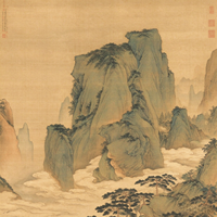 Qiu Ying, Dynastie Ming, Grotte de Jade et Terre des Fées, Peinture sur Rouleau Chinoise, Reproduction de Peinture Traditionnelle Chinoise