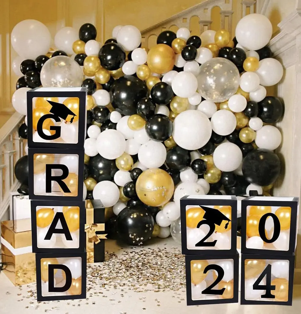 Wholesale 2024 Graduation Season Balloon Boxes Grad Black Balloon Boxes Graduation Party Supplies