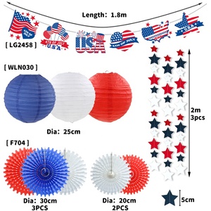 12/S Nguồn cung cấp bên thứ 4 của <span class=keywords><strong>July</strong></span> USA quốc gia ngày Đảng trang trí Kit Đèn Lồng Giấy Fan Garland biểu ngữ cho Đảng trang trí - Product Image 2