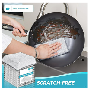 Chiffon à vaisselle non rayant, nettoie rapidement, élimine les saletés tenaces, multi-surfaces, chiffon de <span class=keywords><strong>nettoyage</strong></span> sûr pour les travaux quotidiens - Product Image 4