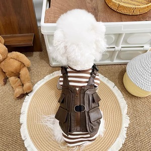 Chaleco de trabajo retro para mascotas, marrón, con correas ajustables de camuflaje para perros, chaleco sin mangas de poliéster - Product Image 3
