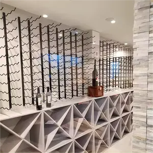 24 Bottle Decorative Tall Metal Wall Mounted Wine Rack