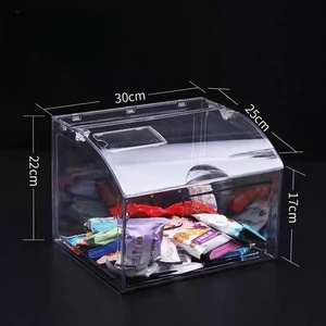Vente en gros personnalisé moderne en acrylique transparent boîte de présentation d'aliments légère de luxe bac de rangement de comptoir pour boulangerie et snack - Product Image 3