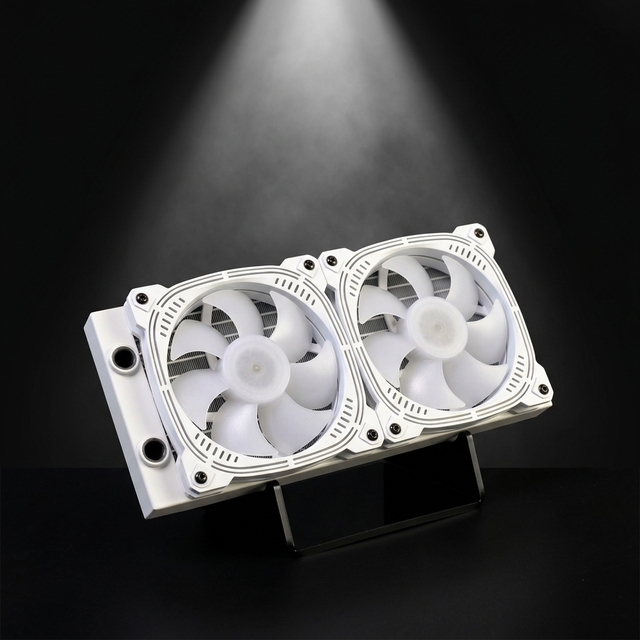 White 240mm AIO Liquid CPU Cooler With Dual 120mm Silent PWM Fans High Performance All-In-One Water Cooling Kit for Gaming PC