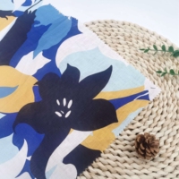 Offre Spéciale Tissu 100% Lin Biologique Écologique Motif Fleur de Lys Tissé Uni Imprimé pour Robe, Blouse et Jupe Midi pour Filles
