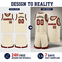 Ensemble d'uniformes de basketball personnalisés pour garçons, maillot de basketball sublimé à rayures fines pour enfants, idéal pour les matchs et l'entraînement des clubs universitaires et juniors
