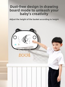 <span class=keywords><strong>Panier</strong></span> de <span class=keywords><strong>basket</strong></span> multifonctionnel pour enfants, réglable en hauteur, sans perçage, en plastique, pour intérieur et extérieur, jouet de tir pour bébé, blanc - Product Image 3
