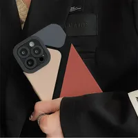 Patchwork Couleur Bloc Triangle Téléphone étui pour iphone 11 12 13 14 15 Pro Max 15 14plus 12 13Mini X XR XS Max 7 8 Plus Couverture Souple 16