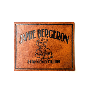 Custom Personalized Embossed Logo <strong>Jeans</strong> Genuine Leather Patch Leather Print Patches and Tags for Garment Bags Shoes - Product Image 1
