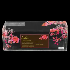 Kunden spezifische faltbare Geschenk box aus klarem PVC-PET-PP-Kunststoff mit weicher Knick linie für Bade bomben