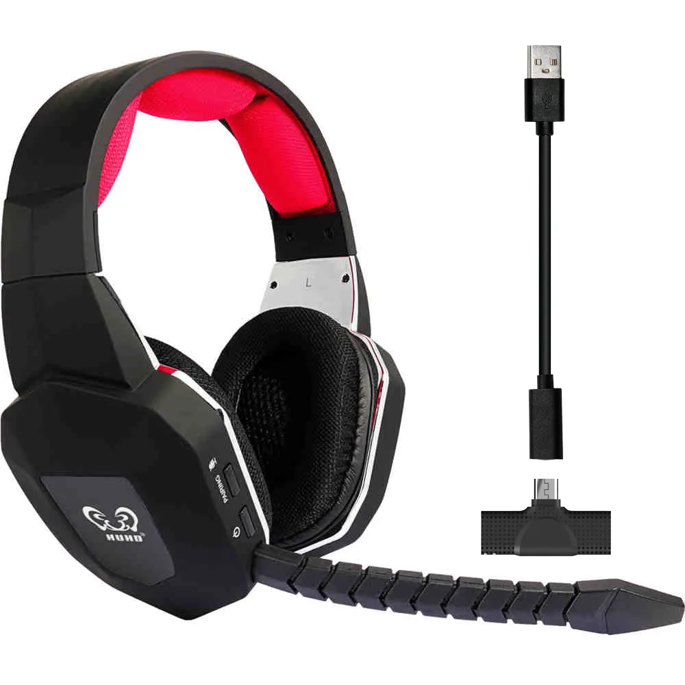 2.4GHz wireless gaming headsets headphones with RGB LED lighting for Smartphones PC PS4 PS5 Switch