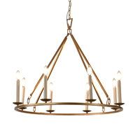 Lámpara colgante LED de interior moderna E12, pequeña, fácil de colgar, accesorio de iluminación de techo para el hogar, candelabro de cristal de restauración fabricado