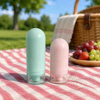 Flacon vide en plastique aux couleurs macaron, flacon pompe sans air de luxe, emballage plastique 30ml 50ml 100ml 120ml