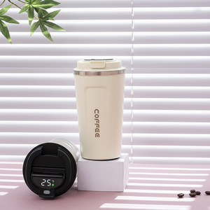 Nueva Taza de Café de Acero Inoxidable de Doble Pared con Aislamiento al Vacío, 510 ml, de Lujo, Inteligente, con LED, Reutilizable, Ecológica, con Tapa y Cuchara, Mantiene la Temperatura de 6 a 12 Horas - Product Image 1