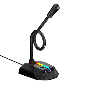 เครื่องควบแน่นไมโครโฟนคอมพิวเตอร์แบบมีสายเรืองแสง RGB สำหรับชั้นเรียนออนไลน์เล่นเกมสดใช้ในสำนักงาน - Product Image 2