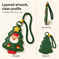 Colgante de Cuero con Diseño Navideño para Bolsos, Personalizado, OEM ODM, Accesorio Festivo para Compradores de Marcas Globales