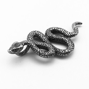 Yunnique-collar con colgante de serpiente de acero inoxidable para hombre y mujer, cadena de joyería de estilo Punk con signo del zodiaco animal, 316L - Product Image 5