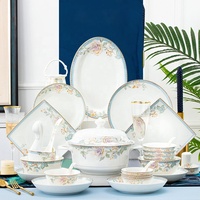 Ensemble bol et vaisselle de haute beauté cadeau de pendaison de crémaillère pour la maison vaisselle en porcelaine d'os