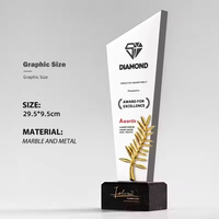 Trophée Souvenir Aigle en Cristal avec Base en Marbre en Forme de Couteau, Logo Laser Personnalisé et Impression UV 3D