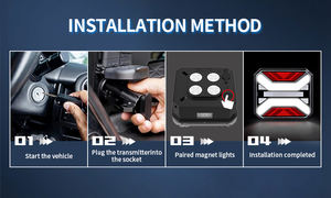 Nouveau <span class=keywords><strong>kit</strong></span> de feux arrière LED magnétiques <span class=keywords><strong>sans</strong></span> <span class=keywords><strong>fil</strong></span> rechargeables - Feu stop et clignotant universel pour semi-<span class=keywords><strong>remorque</strong></span>, remorquage, camping-car - Product Image 4