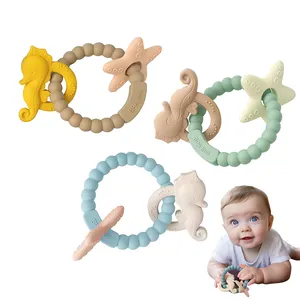 Sea Series BPA Free Bite Resistant Silicone Wristband Teether Baby For Teething Period Baby