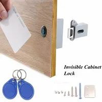 Serrure de meuble numérique RFID à batterie, invisible, avec capteur de carte IC, pour casier intelligent, armoire, portes en bois, en ABS, contrôlable par application