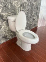 WC en céramique à chasse siphonique S-Trap, sanitaires conformes ADA, cuvette allongée à double chasse, WC deux pièces, certifié CUPC pour salle de bain