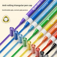 Marqueur permanent acrylique pour enfants, non toxique, facilement lavable, stylo aquarelle pour l'école primaire, couleur opaque, empilable, avec pinceau