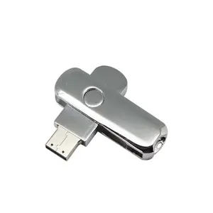 Custom stainless steel rotate usb stick swivel usb drive Custom made mini usb flash drive 8gb