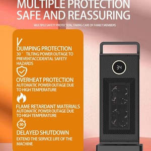 Máy sưởi không gian di động nhỏ gọn và mạnh mẽ với bộ điều nhiệt, quạt sưởi gốm an toàn và yên tĩnh - Product Image 2