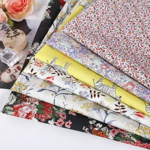 Tissu en voile de coton à impression numérique, fleurs, animaux, personnalisé, 100% coton, tissu imprimé pour vêtements, textile