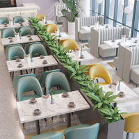 Tables et chaises d'extérieur de restaurant de café d'occasion directement en usine meubles sièges de stand de restaurant en bois et en cuir