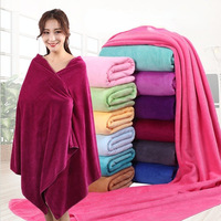 Ensemble de serviettes de bain XL en microfibre absorbante épaissie brillante de couleur pure serviette tissée avec logo pour la douche de spa de plage vente en gros