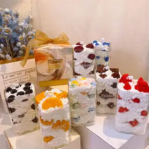 Beeman Glass Candles Cream Cake Fruit Cup New Design Ice Cream Style Scented Candle Strawberry And Chocolate Dessert Candles