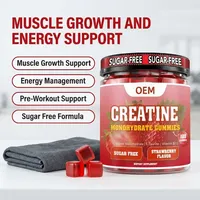 Gummies à la créatine pour la croissance musculaire, la force et l'endurance, 5g de monohydrate, 120 unités, végétaliennes