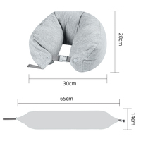 Oreiller de voyage en forme de U rechargeable, à remplir avec des vêtements, taille moyenne/grande |   Sac de rangement pour oreiller d'avion, pratique pour les voyages