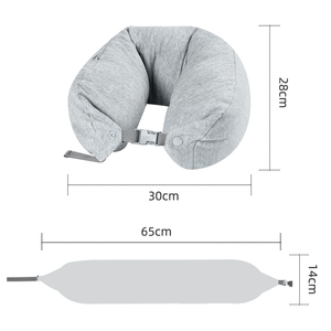 Oreiller de voyage en forme de U rechargeable, à remplir avec des vêtements, taille moyenne/grande |   Sac de rangement pour oreiller d'avion, pratique pour les voyages - Product Image 3