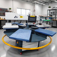 Presse à chaud rotative automatique à double tête et 6 stations 40x60cm avec positionnement laser pour sublimation et impression DTF