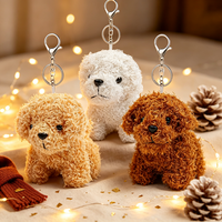 Porte-clés en peluche Kawaii, pendentif en forme de personnage mignon avec nœud brodé, breloque de sac de dessin animé pour accessoires de sac à dos