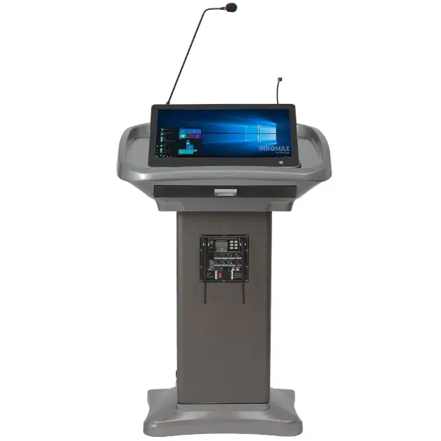 Bureau d'ordinateur avec amplificateur haut-parleur microphone sans fil station vocale haut-parleur multimédia podium intelligent