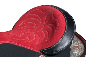 Sillín de cuero de vaca personalizado, asiento profundo cómodo, tachuela duradera para montar en senderos, sillines de caballo de cuero occidental genuino - Product Image 3